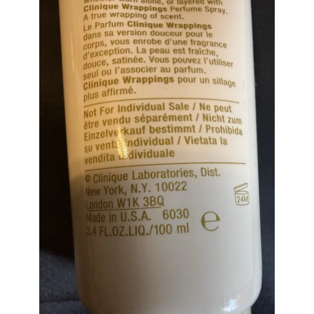 Wrappings by Clinique Body Smoother Lotion for Women 3.4 Fl.Oz. New Without Box